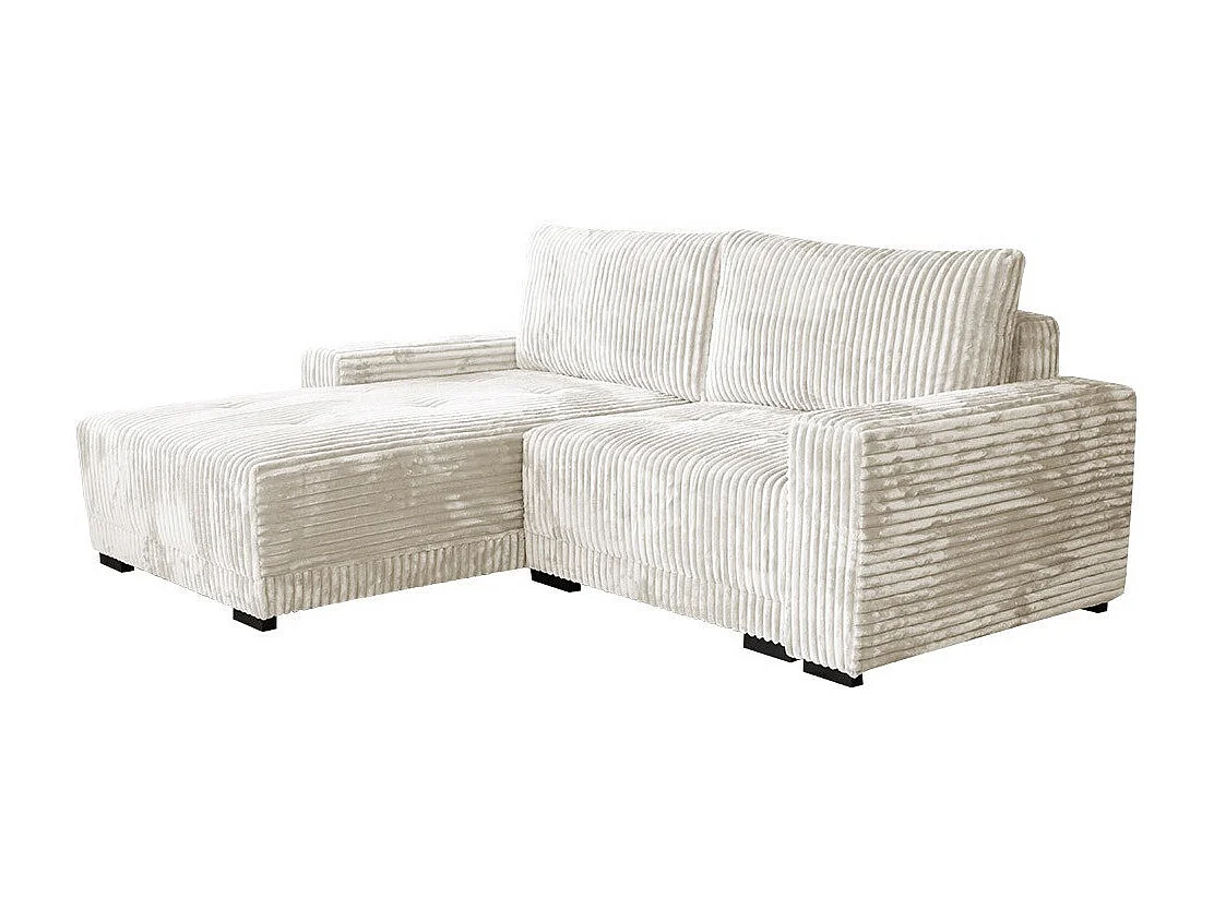 Sofá rinconero Columbus 204, Crema, Función de descanso, Almacenaje, 237x180x90cm