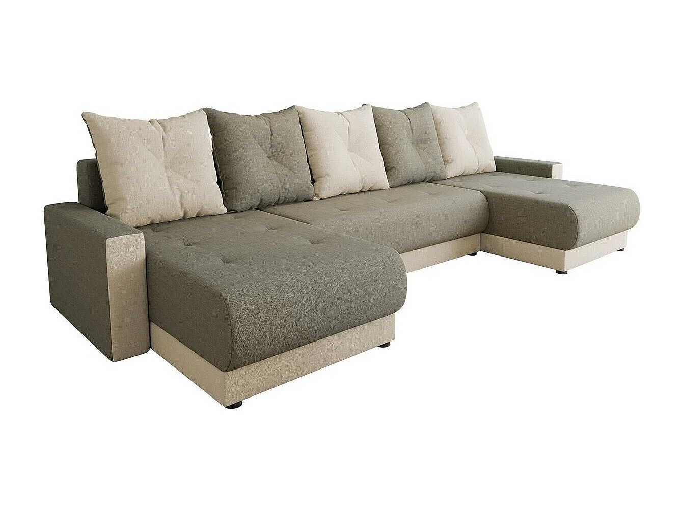 Sofá rinconero Memphis 106, De color marrón claro, Función de descanso, Almacenaje, 290cm