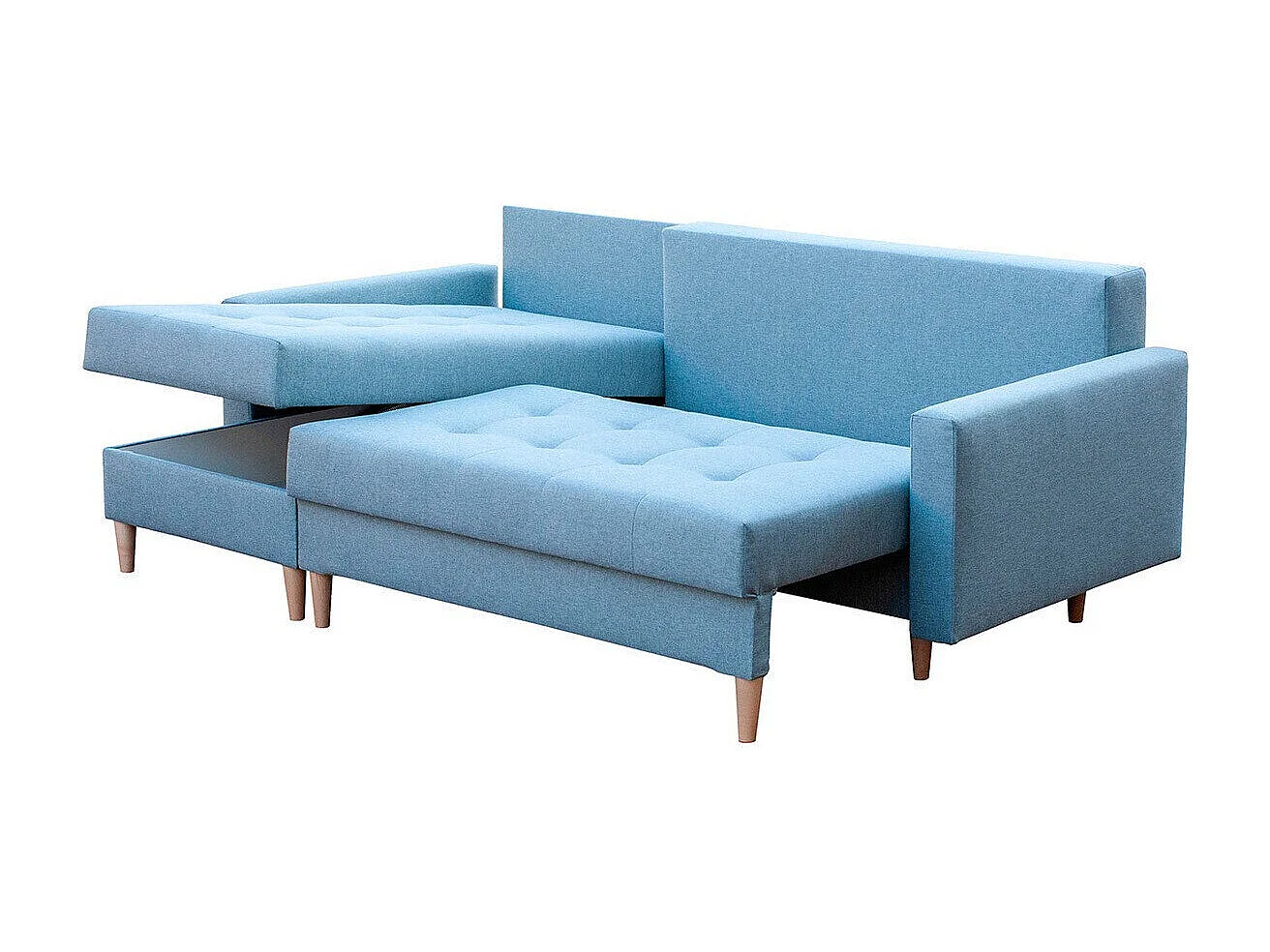 Sofá rinconero Boulder 100, De color marrón claro, Función de descanso, Almacenaje, 222cm