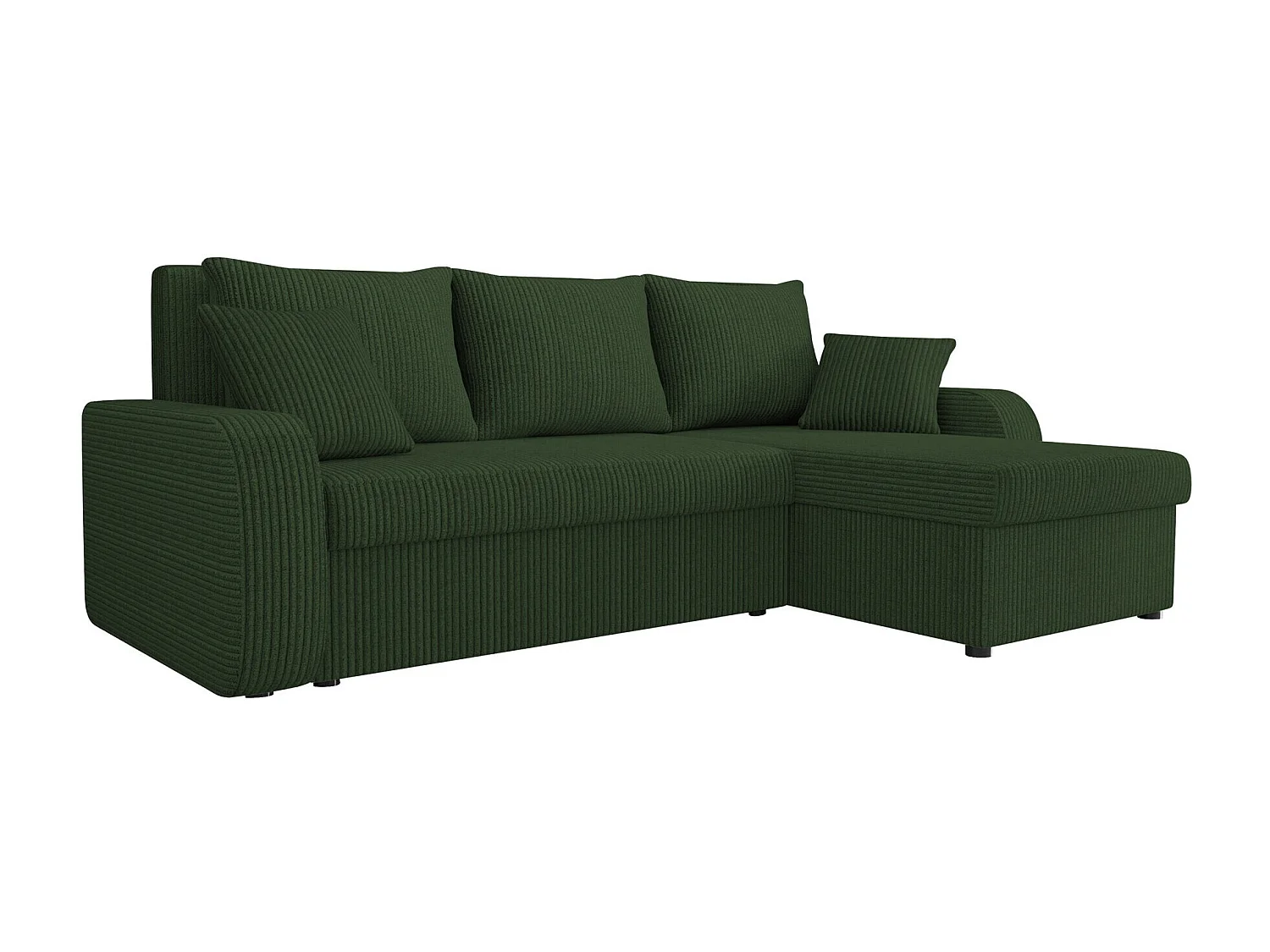Canapé d'angle Comfivo 203, Vert, Fonction de couchage, Boîte de literie, 238x147x80cm