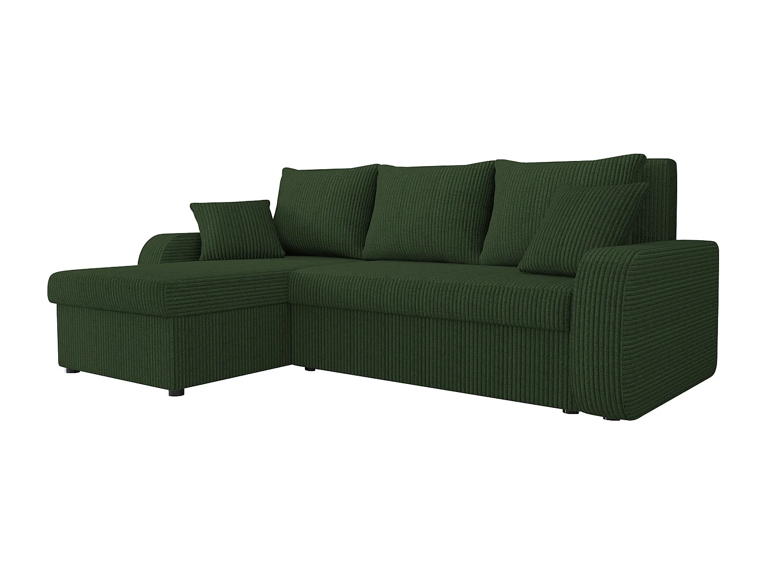 Sofá rinconero Comfivo Melissa I, Verde, Función de descanso, Almacenaje, 238x147x80cm
