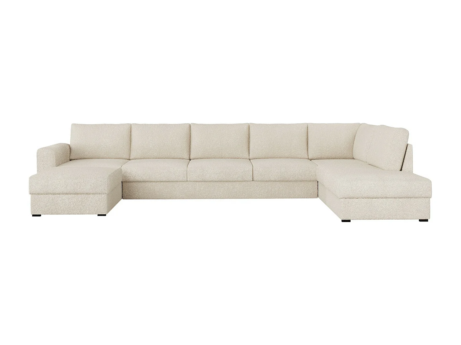 Sofá rinconero Comfivo 262, De color marrón claro, Función de descanso, Almacenaje, 370cm