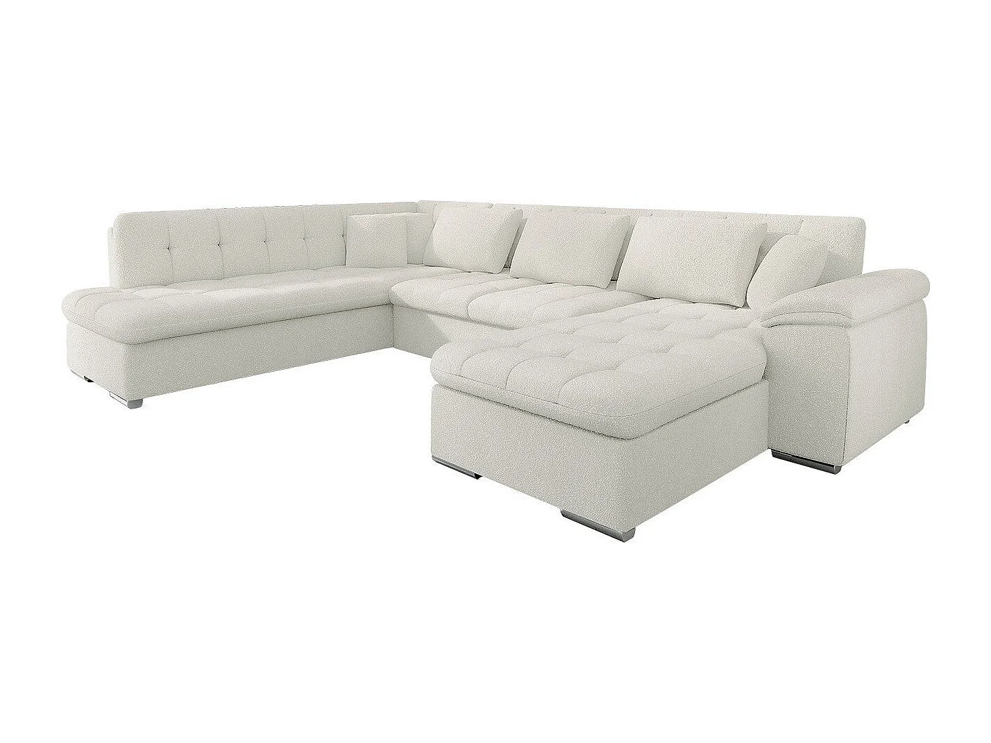 Sofá rinconero Comfivo 170, De color marrón claro, Función de descanso, Almacenaje, 348cm