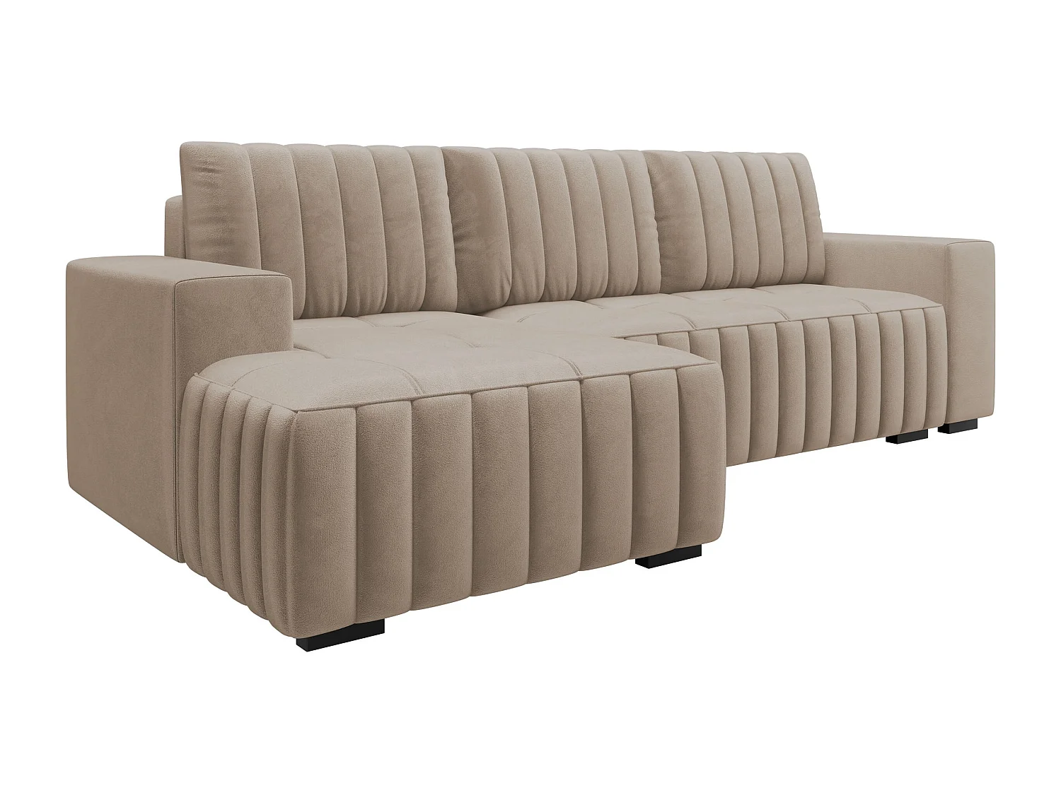 Canapé d'angle Columbus 154, Brun clair, Disponible, 240x140x85cm