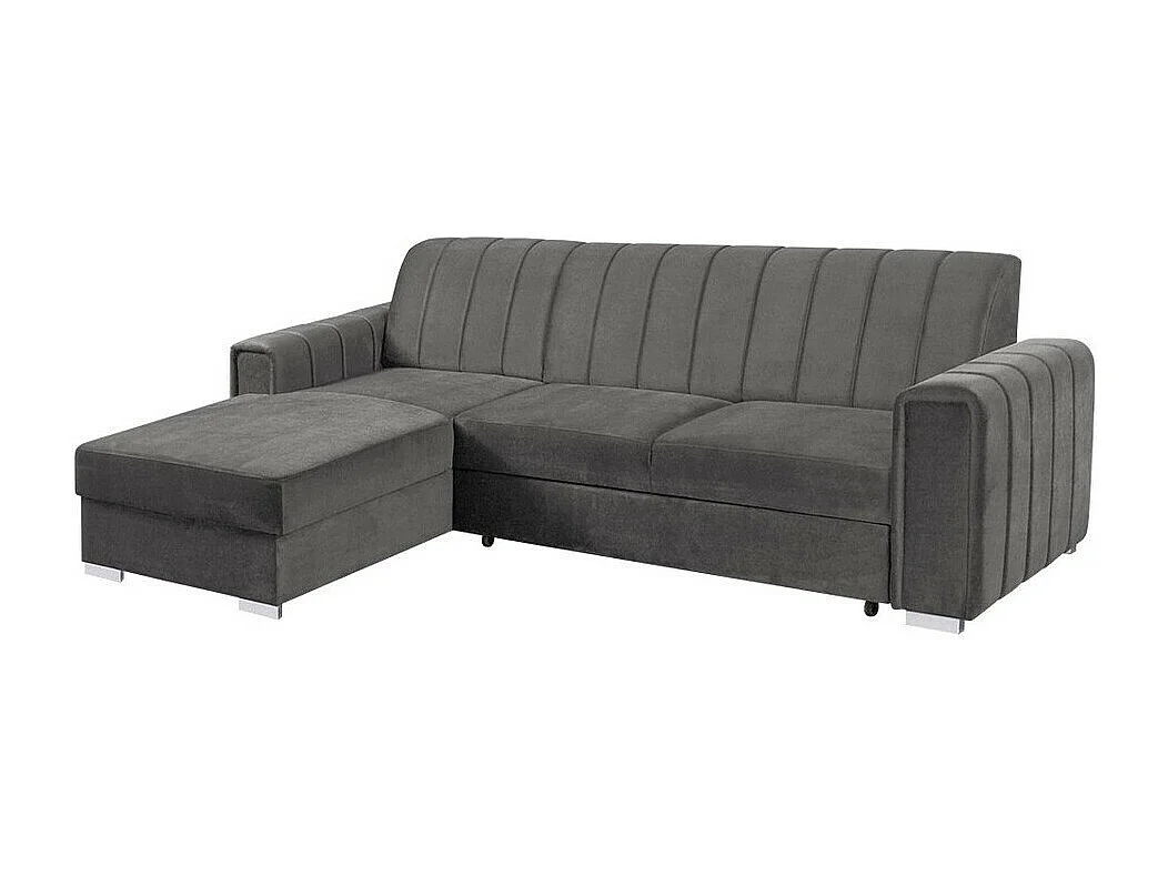 Canapé d'angle Columbus 166, Gris, Disponible, 260x183x86cm