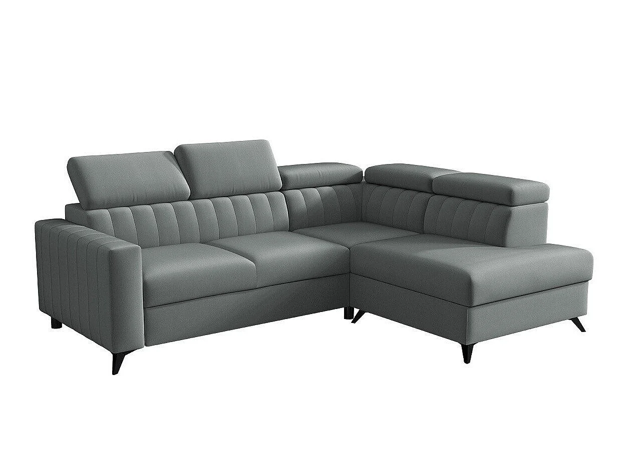 Sofá rinconero Columbus 202, Gris oscuro, Función de descanso