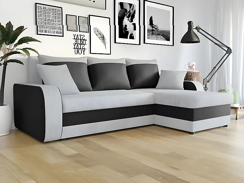 Sofá de canto Comfivo 135, Cinzento, Funcionalidade de dormir