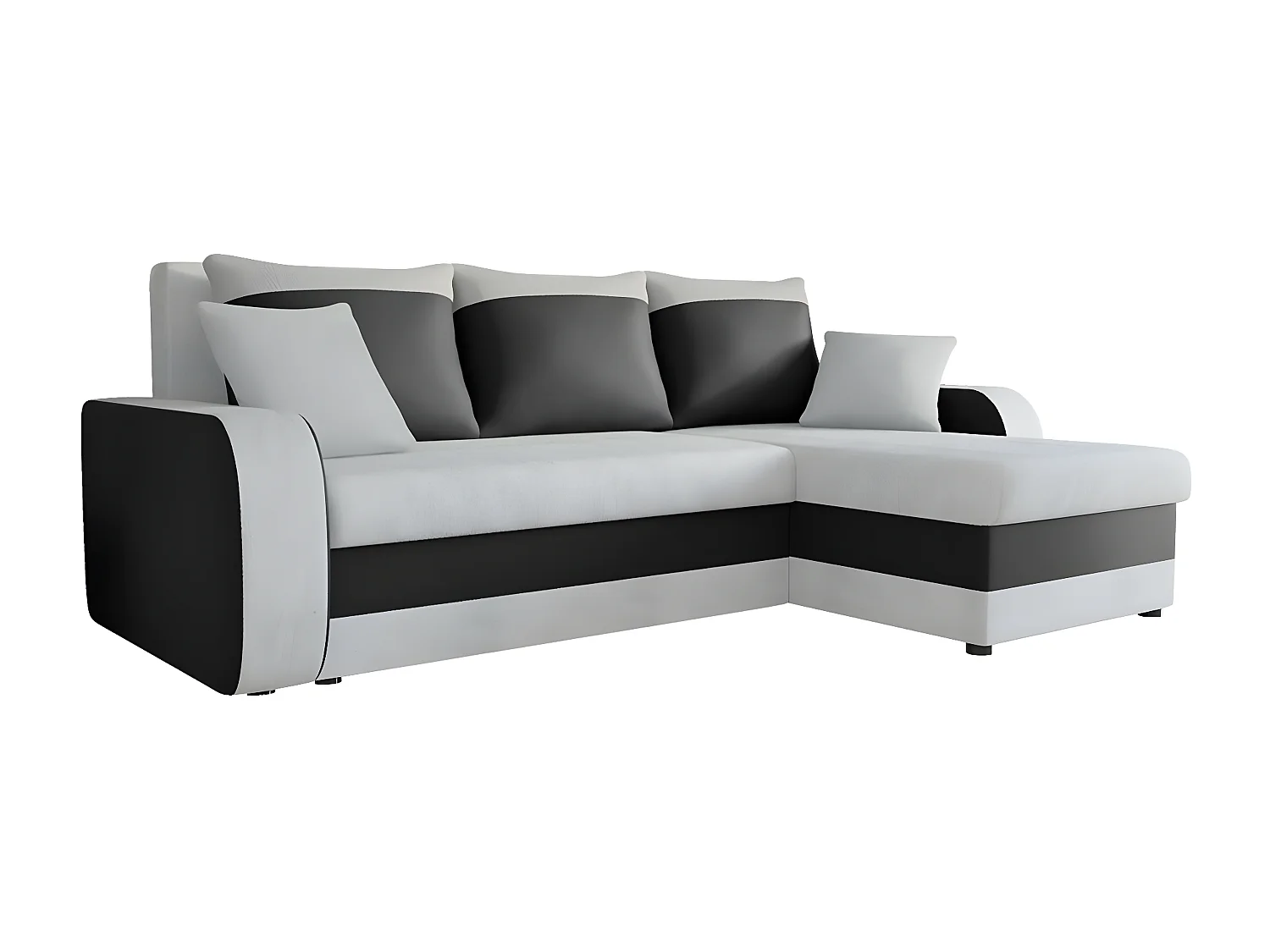 Sofá rinconero Comfivo 135, Gris, Función de descanso, Almacenaje, 238x147x80cm