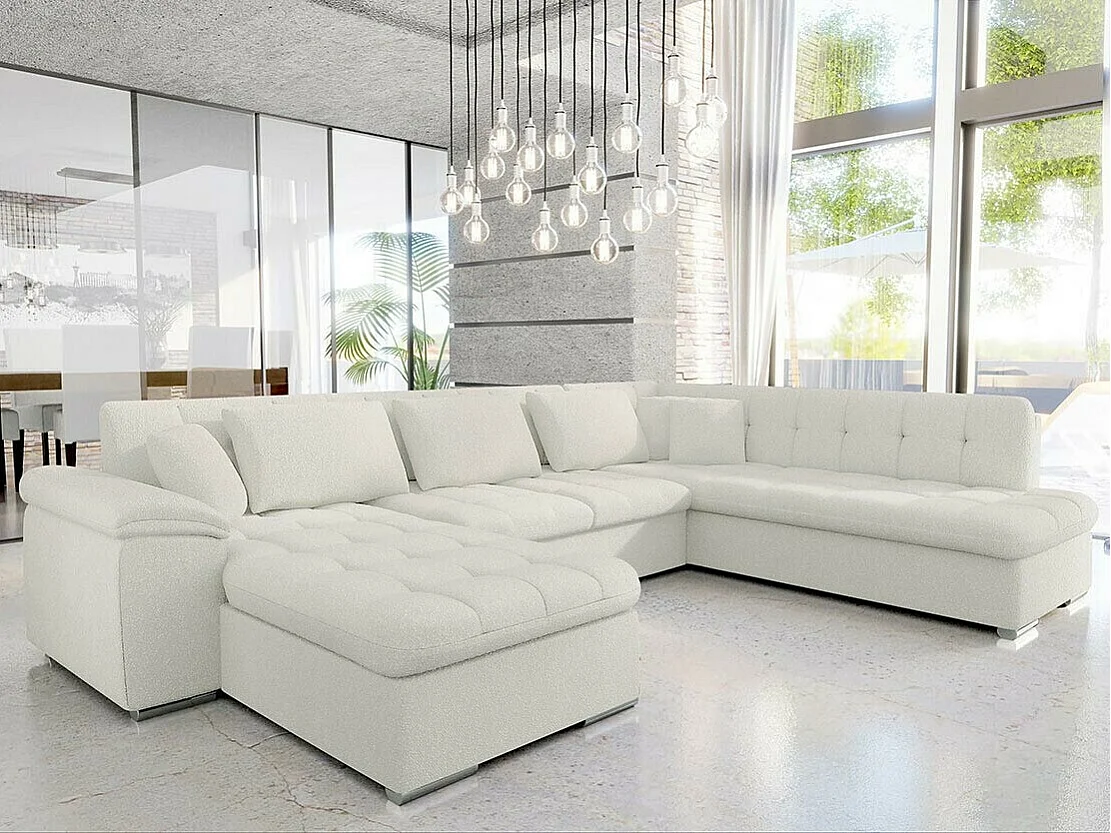 Sofá rinconero Comfivo 180, De color marrón claro, Función de descanso, 348x205x76cm