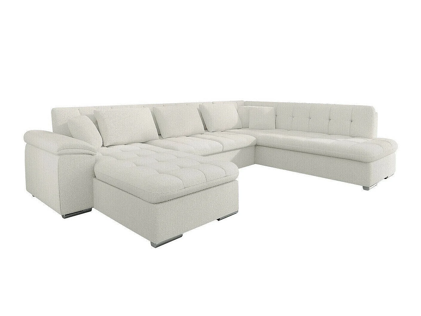 Sofá rinconero Comfivo Gemma VI, Blanco, Función de descanso