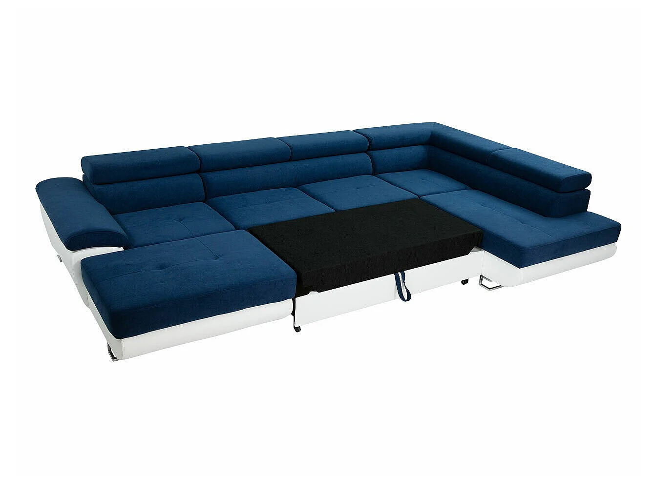 Canapé d'angle convertible 3 places en simili cuir gris