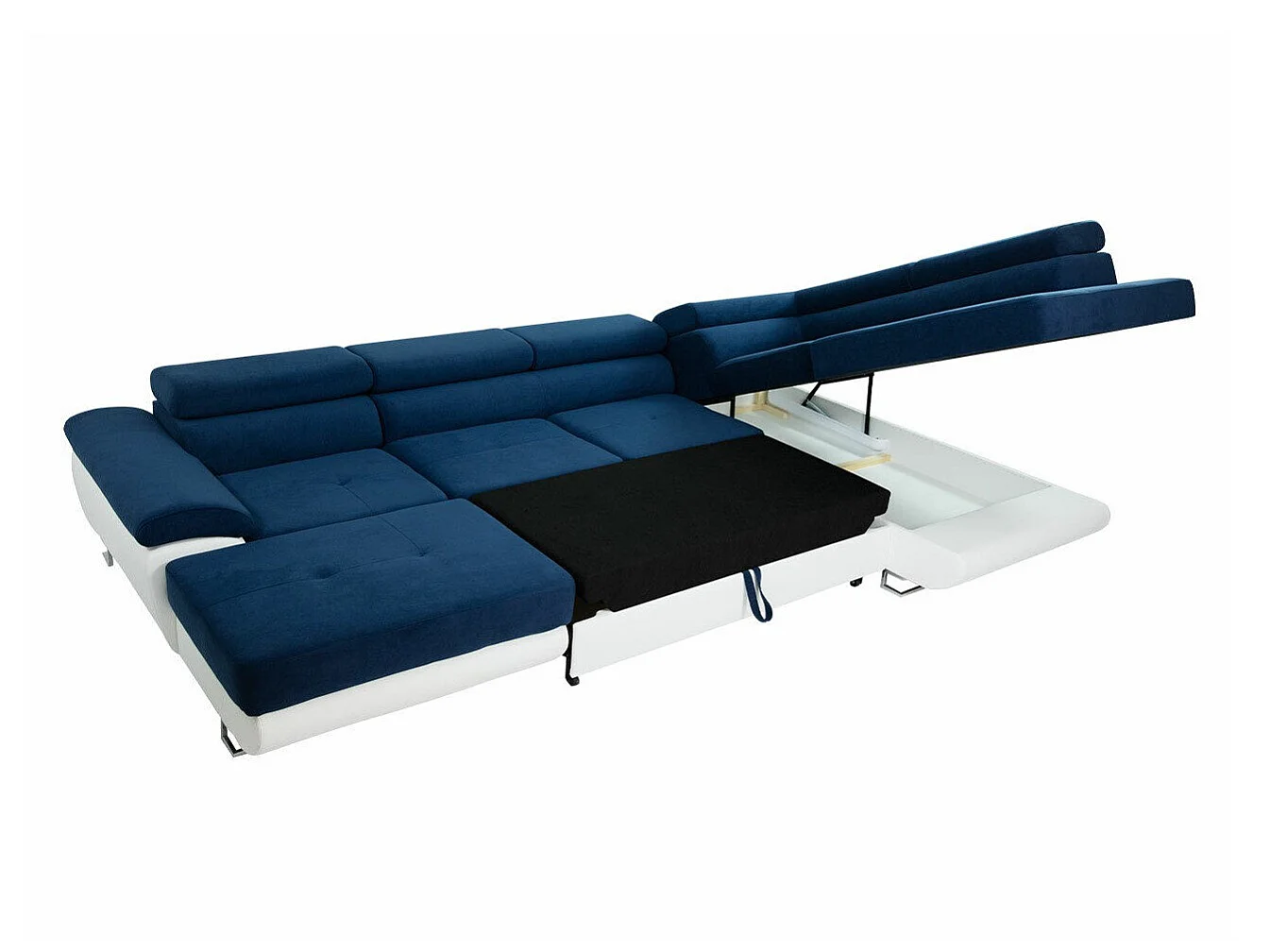 Canapé d'angle convertible 3 places en simili cuir gris