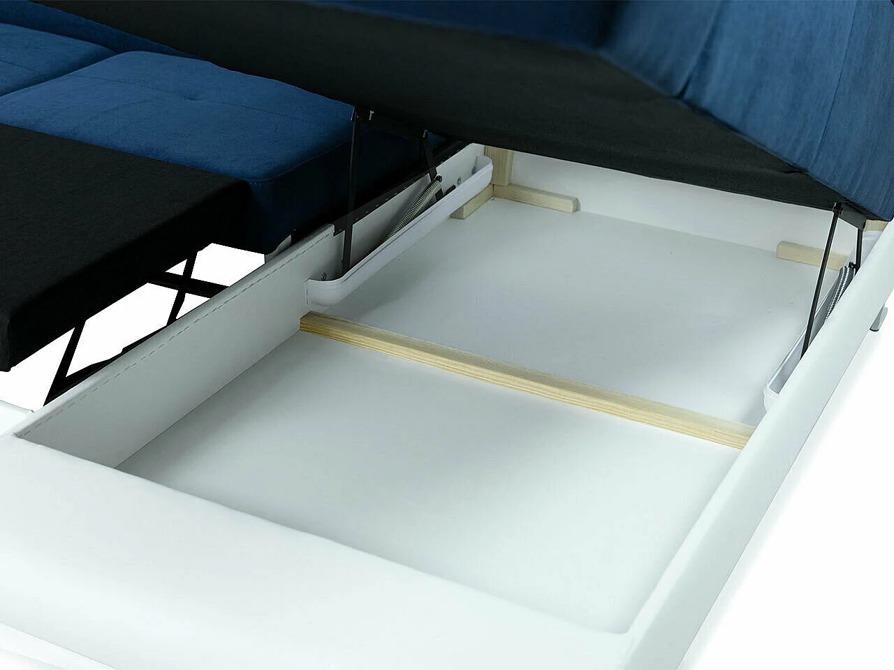 Canapé d'angle convertible 3 places en simili cuir gris