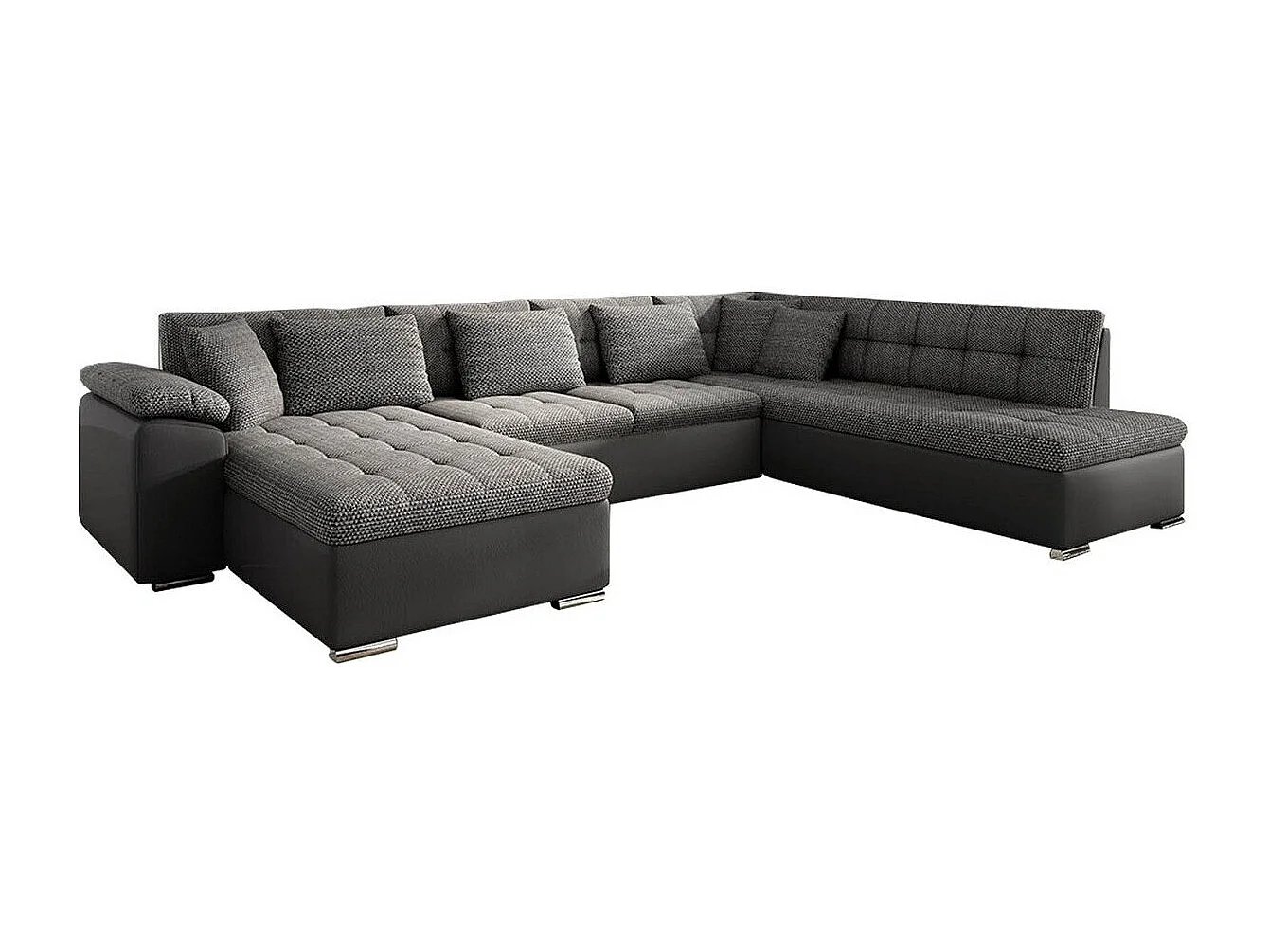 Sofá rinconero Comfivo 128, Gris, Función de descanso, 348x205x76cm