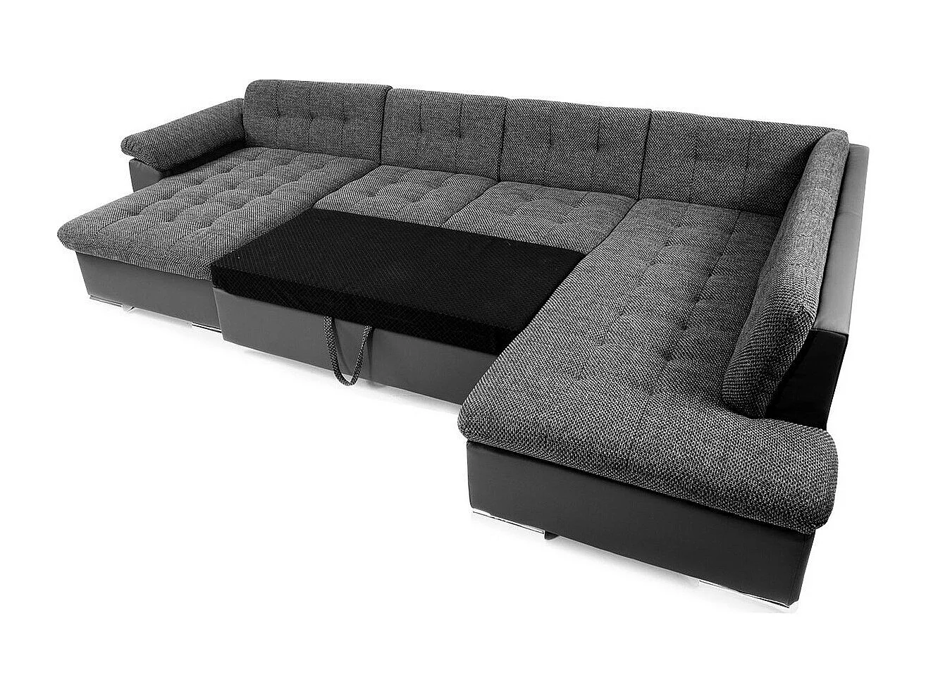 Sofá rinconero Comfivo 128, Gris, Función de descanso, 348x205x76cm