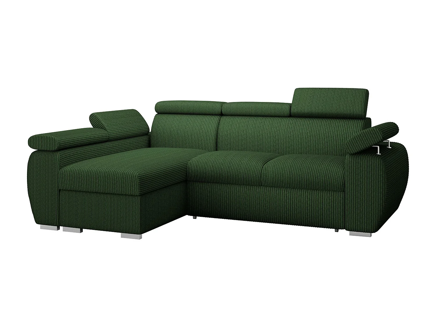 Canapé d'angle Columbus 192, Vert, Disponible, 255x170x85cm