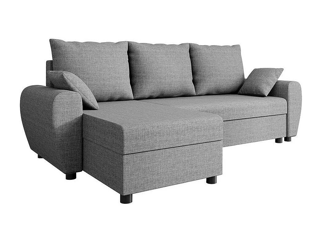 Sofá rinconero Memphis 123, Gris, Función de descanso, Almacenaje, 242x139x83cm