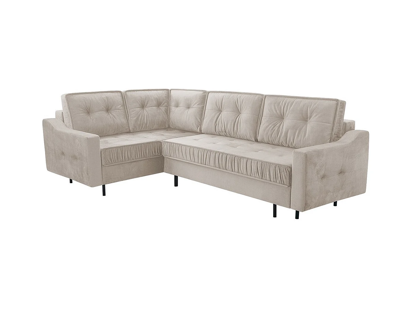 Canapé d'angle Kingsport 115, Brun clair, Fonction de couchage, Boîte de literie, 289cm