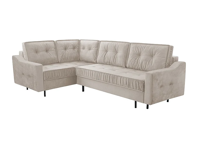 Sofá rinconero Kingsport 115, De color marrón claro, Función de descanso, Almacenaje,