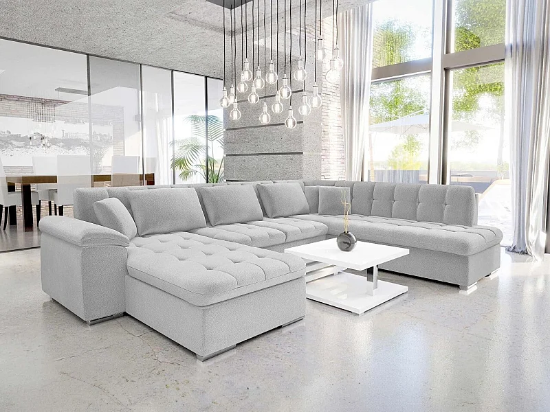 Canapé d'angle Comfivo 170, Gris, Disponible, 348x205x76cm