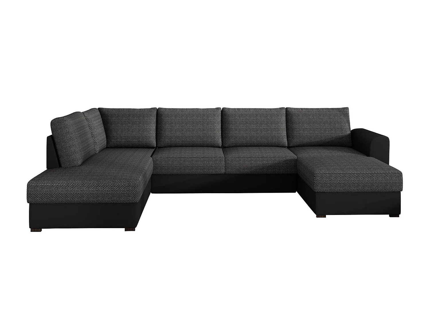 Canapé d'angle convertible 3 places gris 305x188x85 cm