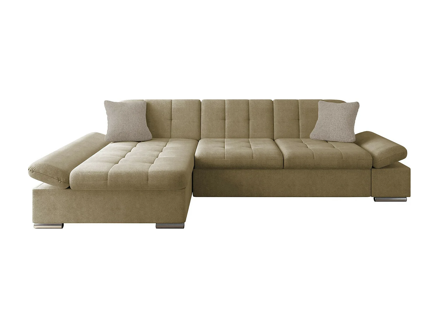 Sofá rinconero Comfivo 219, De color marrón claro, 278x161x76cm