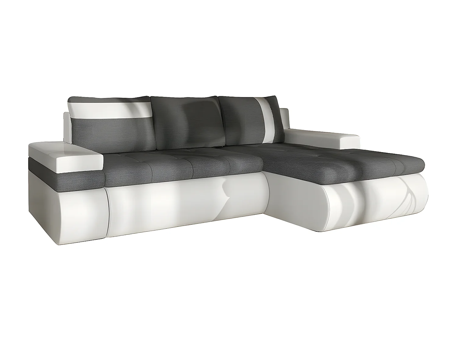 Canapé d'angle Temple 101, Gris, Disponible, 245x182x90cm