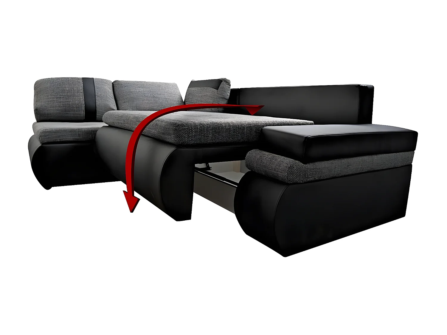 Canapé d'angle Temple 101, Gris, Disponible, 245x182x90cm