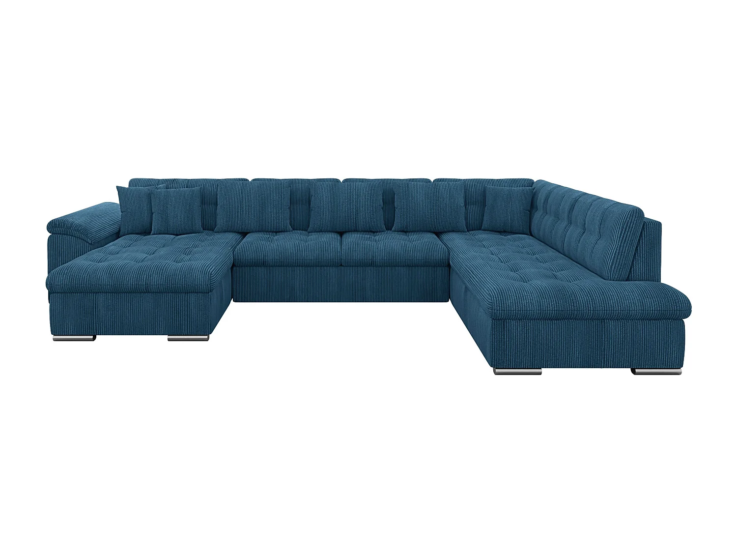 Sofá rinconero Comfivo 114, Turquesa, Función de descanso, Almacenaje, 348x205x76cm