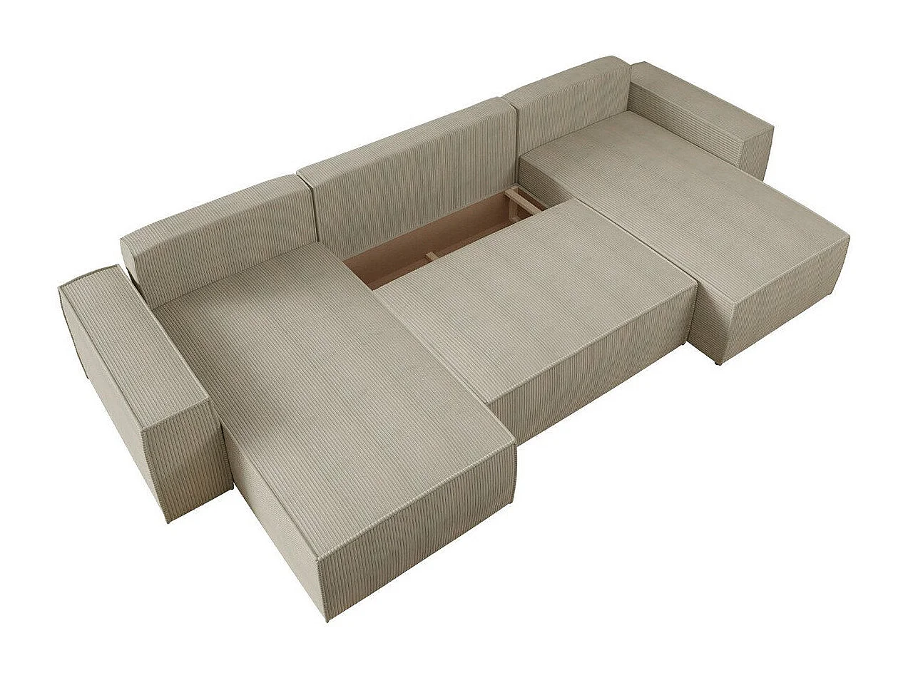 Canapé d'angle Clovis 109, Jaune, Fonction de couchage, Boîte de literie, 370x174x94cm