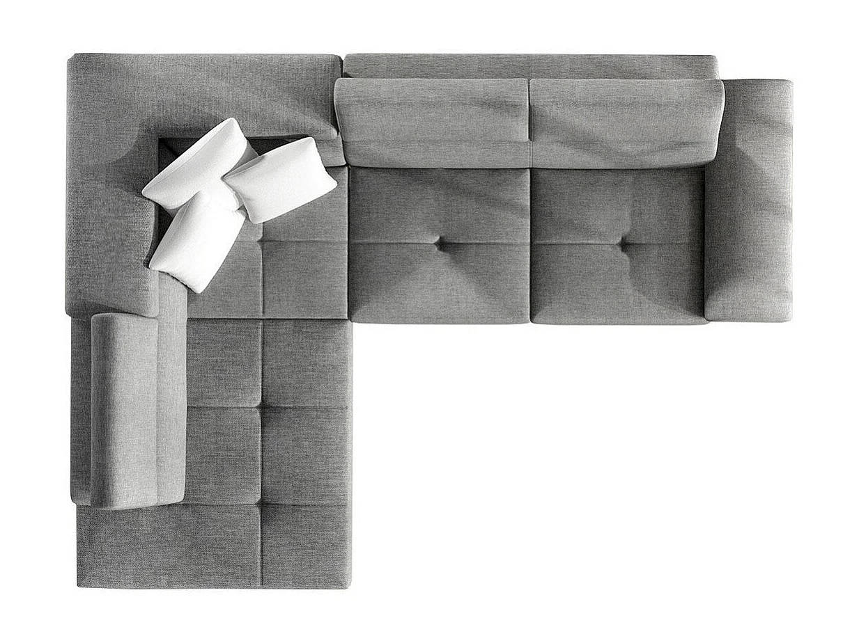 Sofá rinconero Comfivo 167, Gris, Función de descanso, Almacenaje, 270x202x71cm