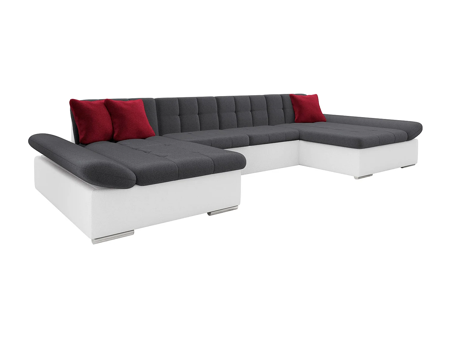 Divano angolare Comfivo 155, Grigio, Con, 360x160x75cm