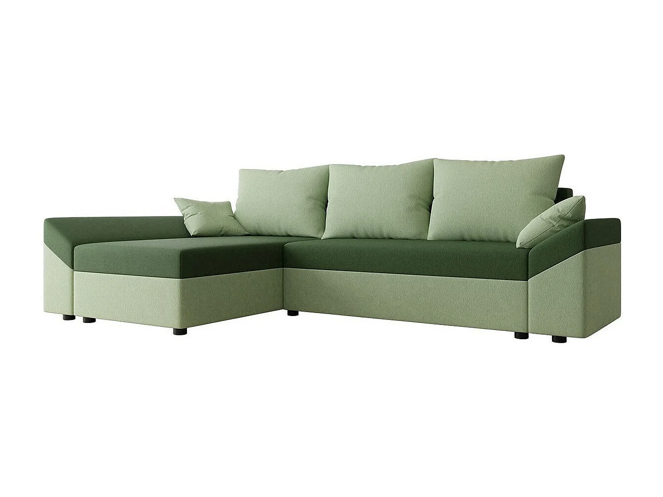 Sofá de canto Memphis 104, Verde, Funcionalidade de dormir, 24x14x8cm