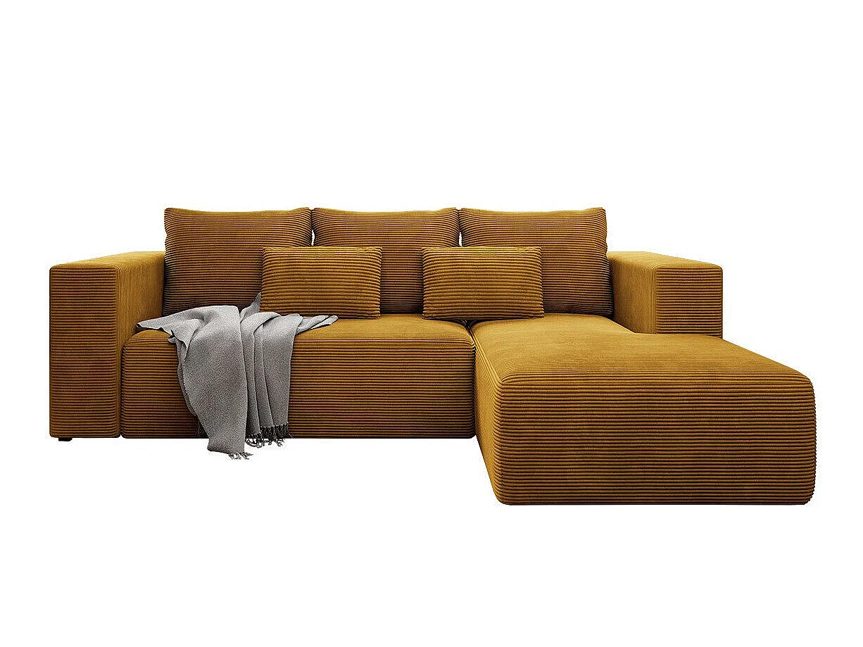 Canapé d'angle Arvada 116, Jaune, Fonction de couchage, 26x16x9cm