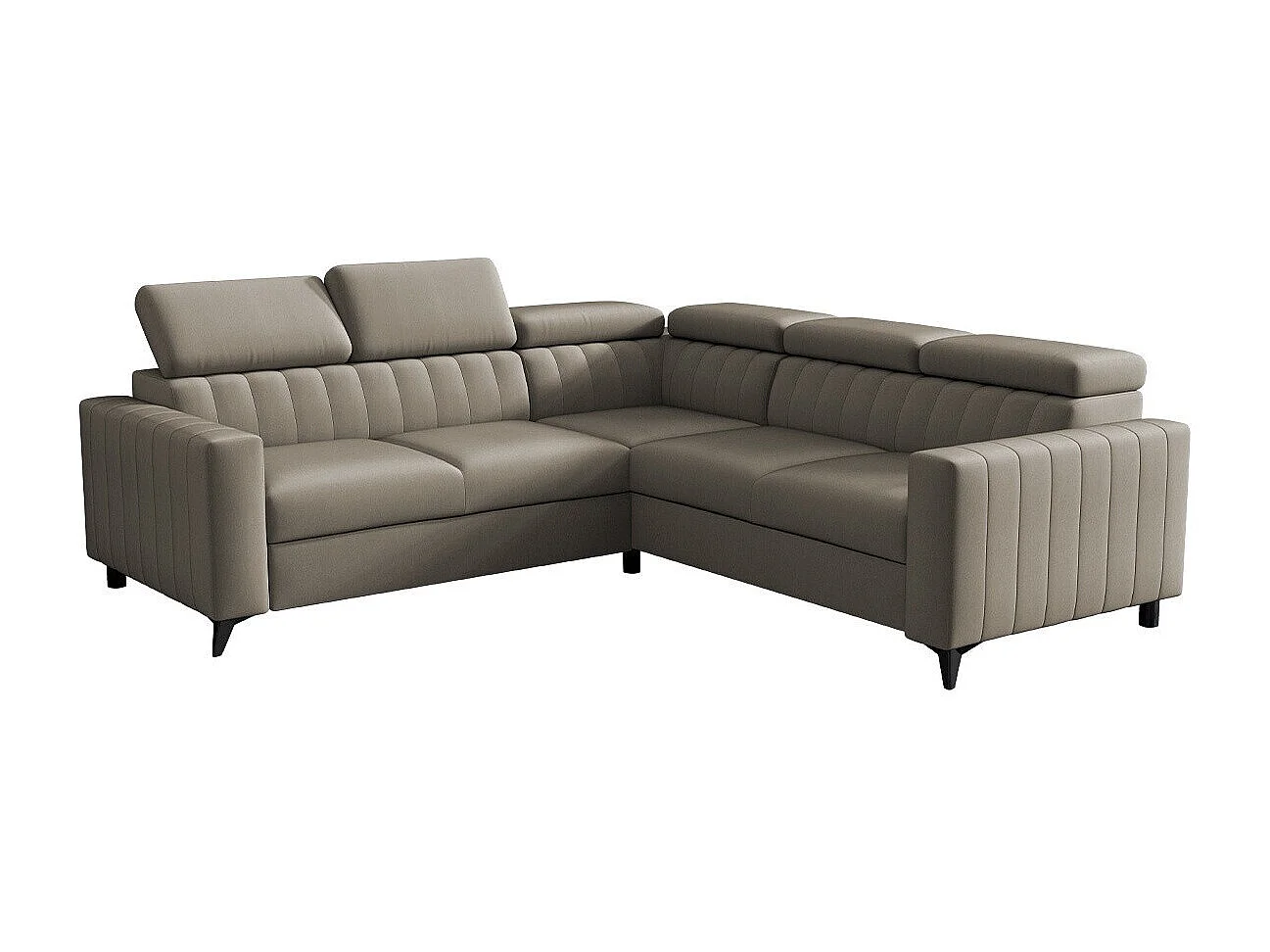 Sofá rinconero Columbus 201, De color marrón claro, Función de descanso, Almacenaje, 80cm