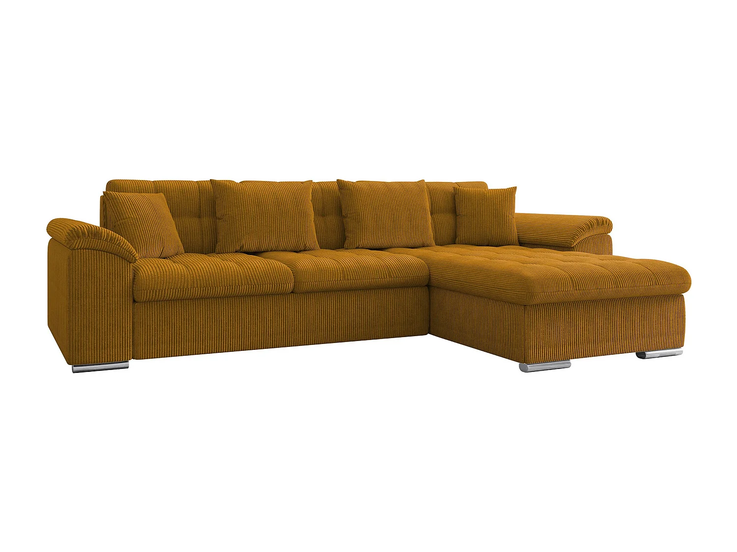 Sofá rinconero Comfivo Mica, Amarillo, Función de descanso, Almacenaje, 280x160x76cm