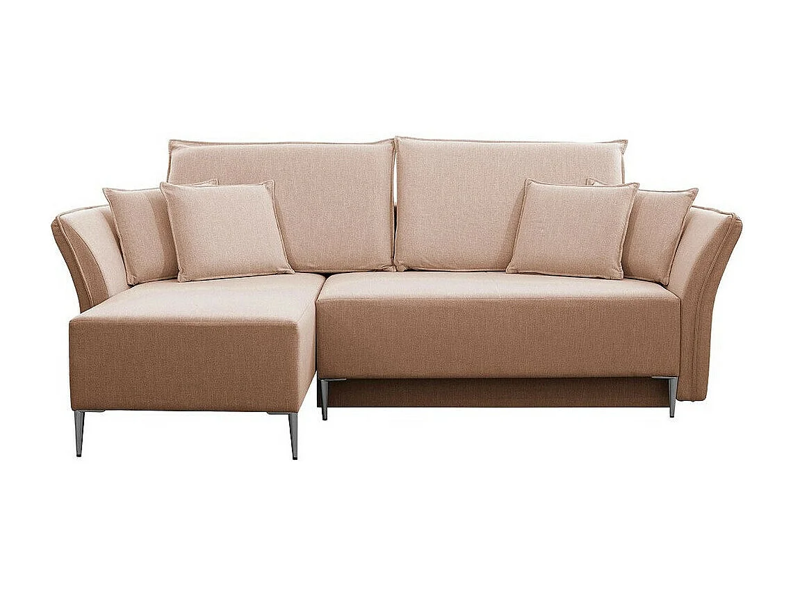 Canapé d'angle Providence 146, Rose, Fonction de couchage, Boîte de literie, 247x142x96cm