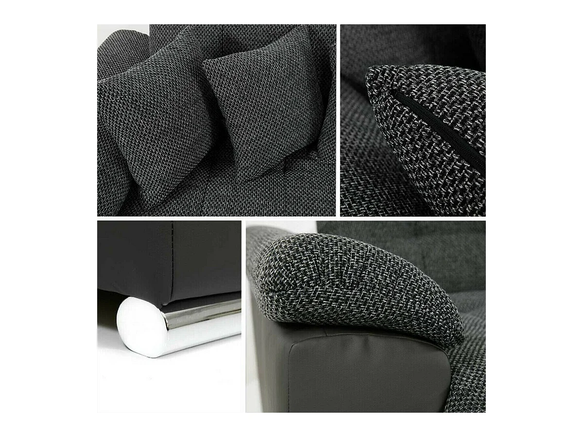 Sofá rinconero Comfivo 114, Gris, Función de descanso, Almacenaje, 348x205x76cm