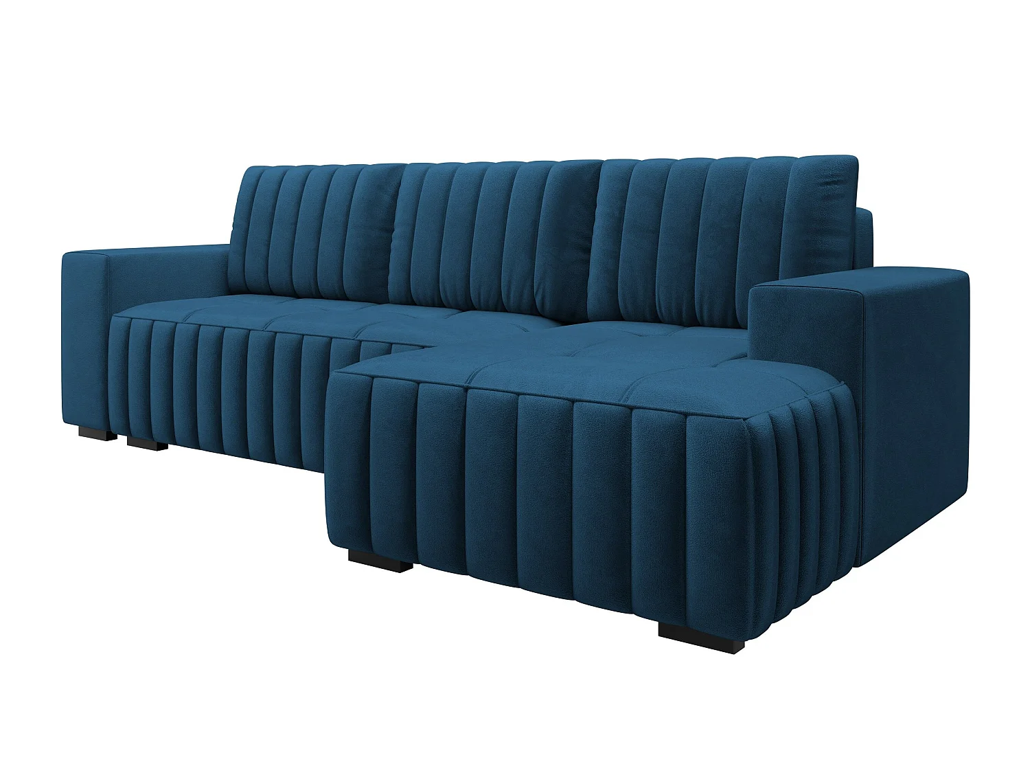 Sofá rinconero Columbus 154, Azul, Función de descanso, Almacenaje