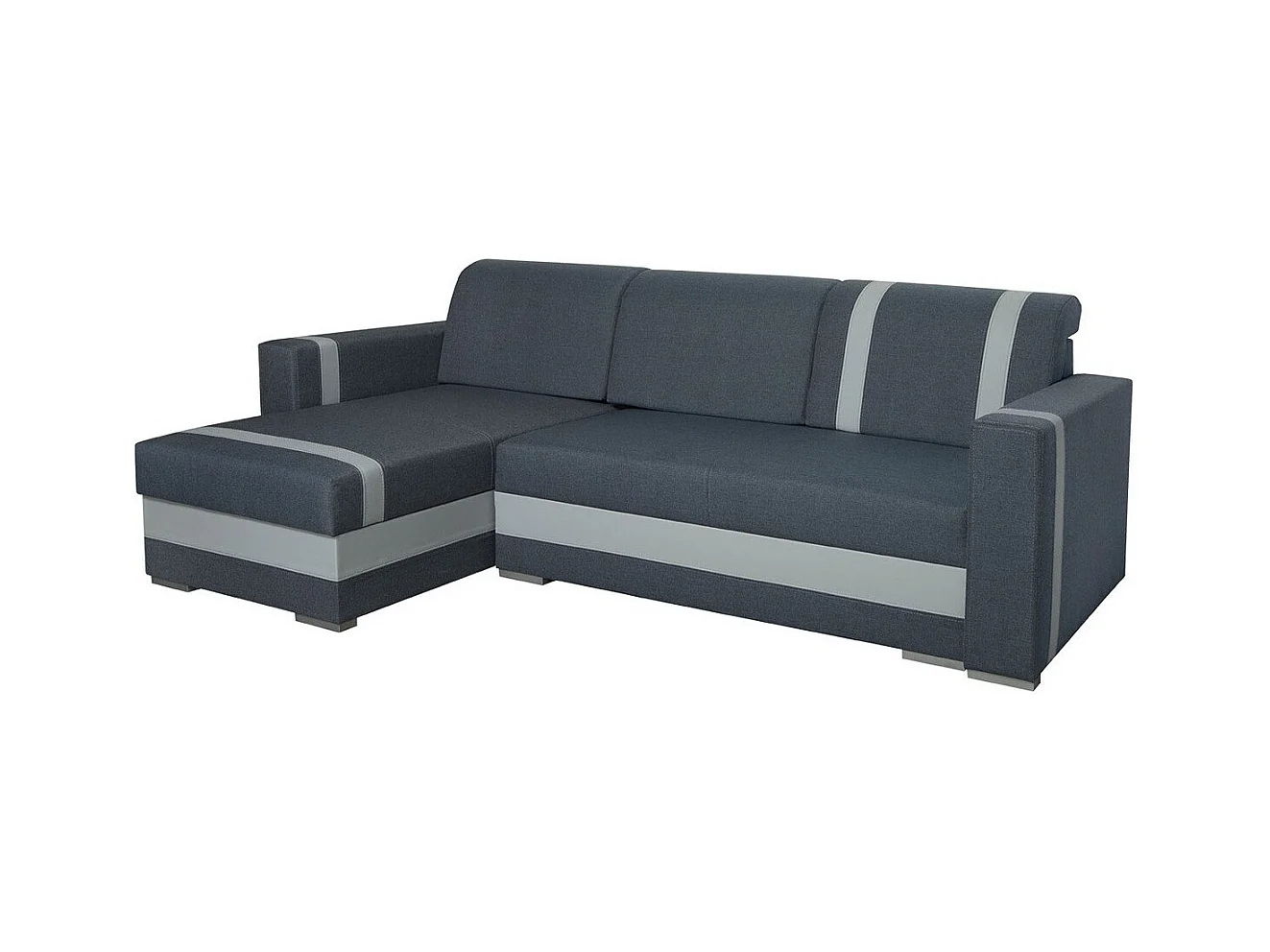 Canapé d'angle Edinburg 101, Gris, Fonction de couchage, Boîte de literie, 235x155x82cm