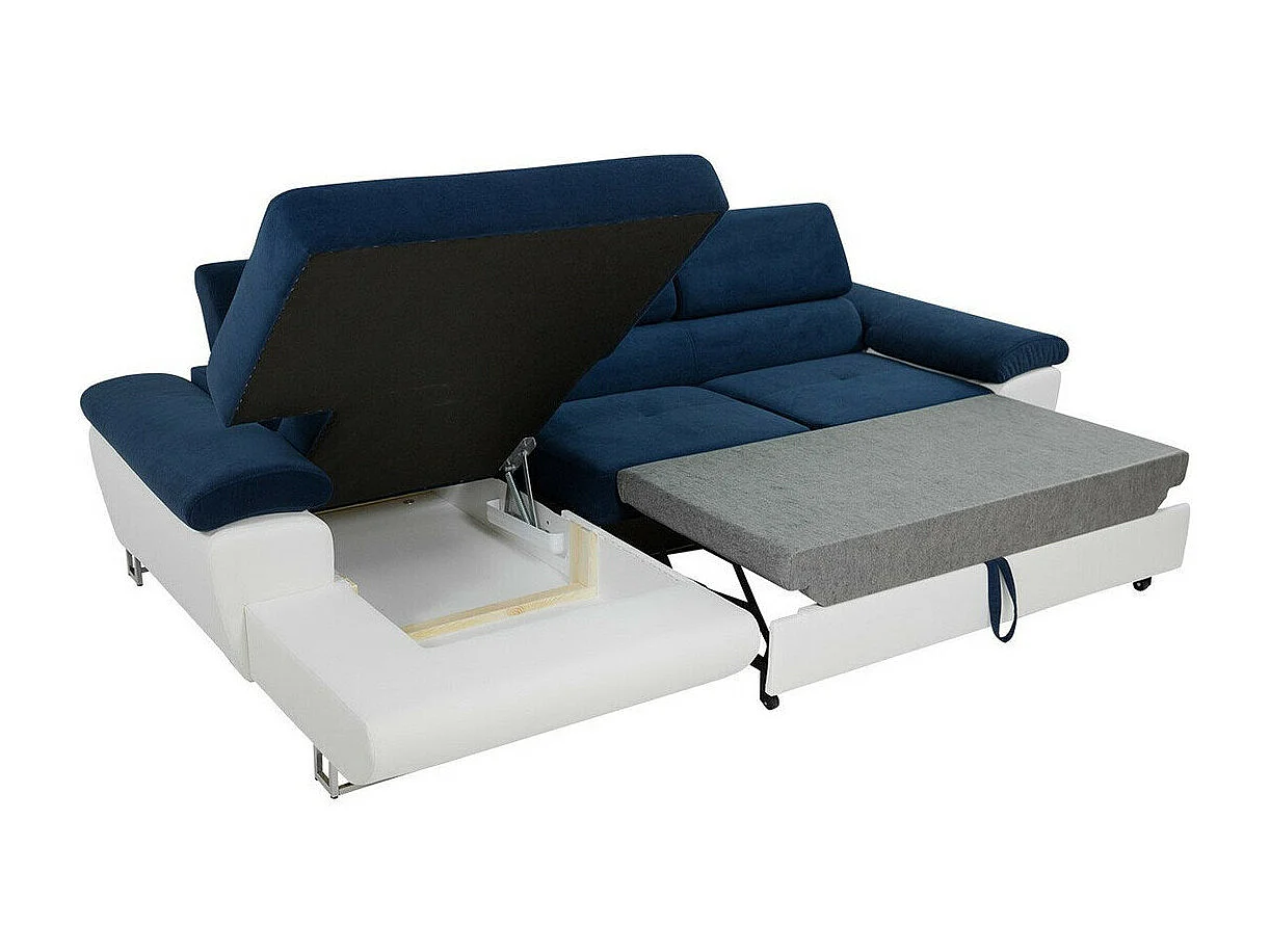 Sofá rinconero Comfivo 192, Gris, Función de descanso, Caja de ropa de cama, 275x170x71cm