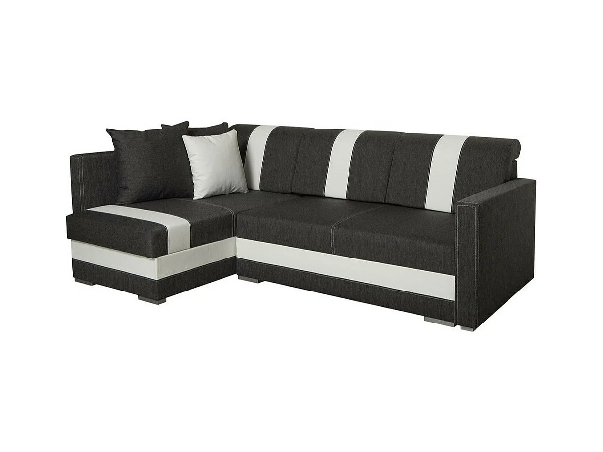 Canapé d'angle Edinburg 100, Gris, Fonction de couchage, Boîte de literie, 230x155x82cm