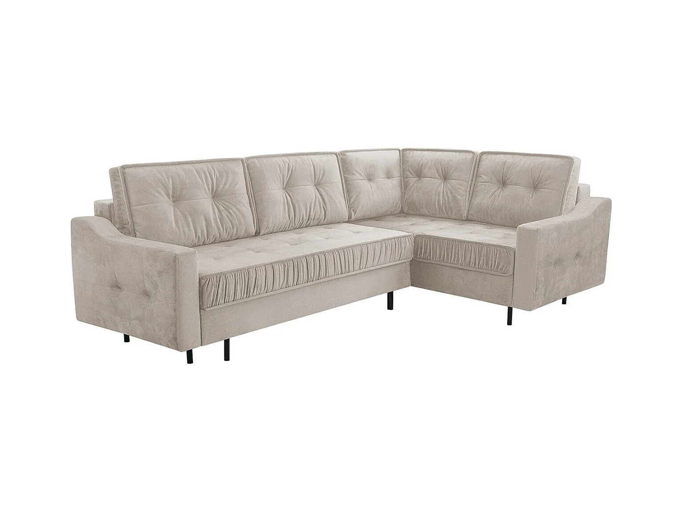 Canapé d'angle Kingsport 115, Brun clair, Fonction de couchage, Boîte de literie, 289cm