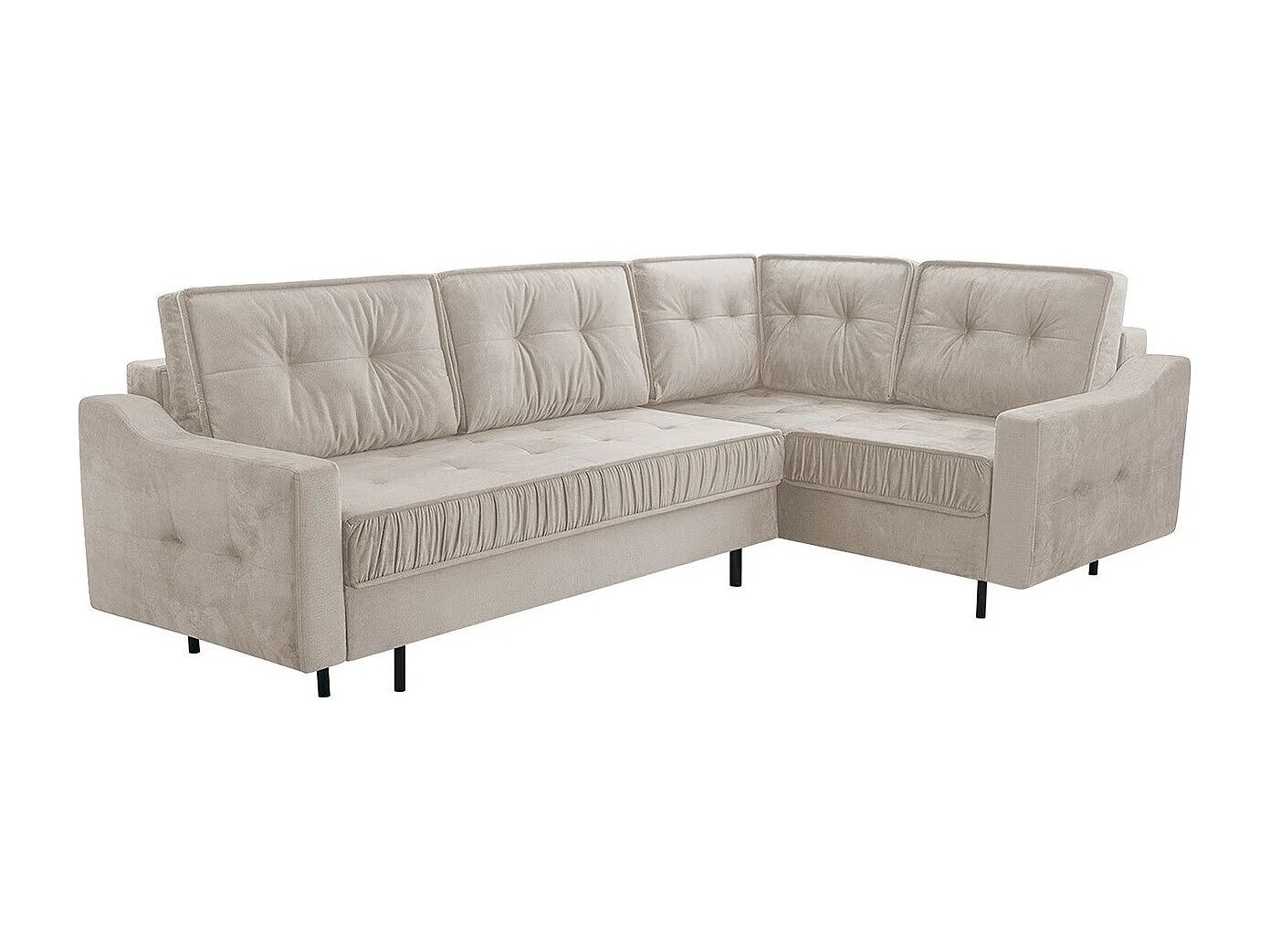 Canapé d'angle Kingsport 115, Brun clair, Fonction de couchage, Boîte de literie, 289cm