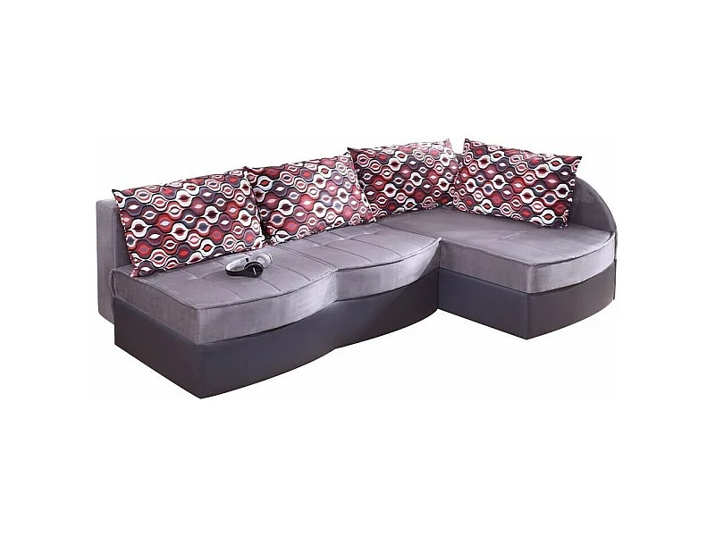 Sofá rinconero Providence 112, Gris, Función de descanso, Almacenaje, 202x145x86cm