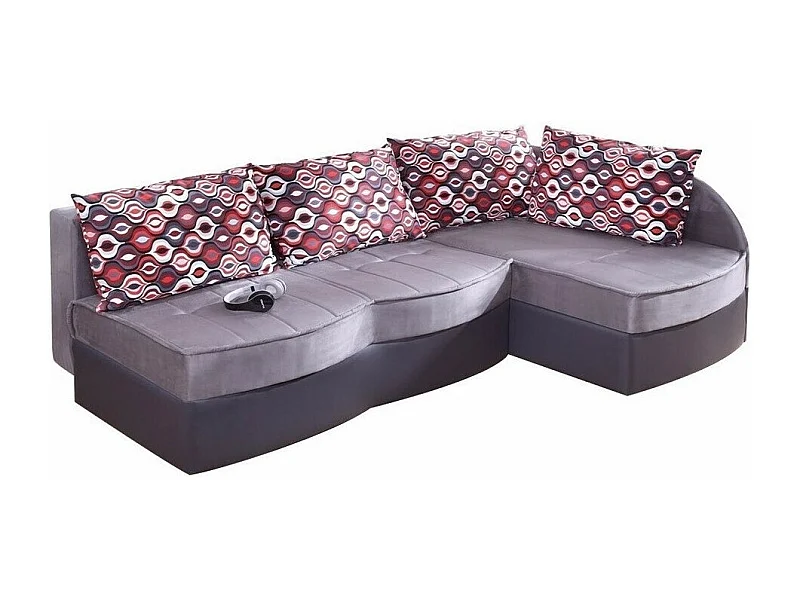 Canapé d'angle Providence 112, Gris, Disponible, 202x145x86cm