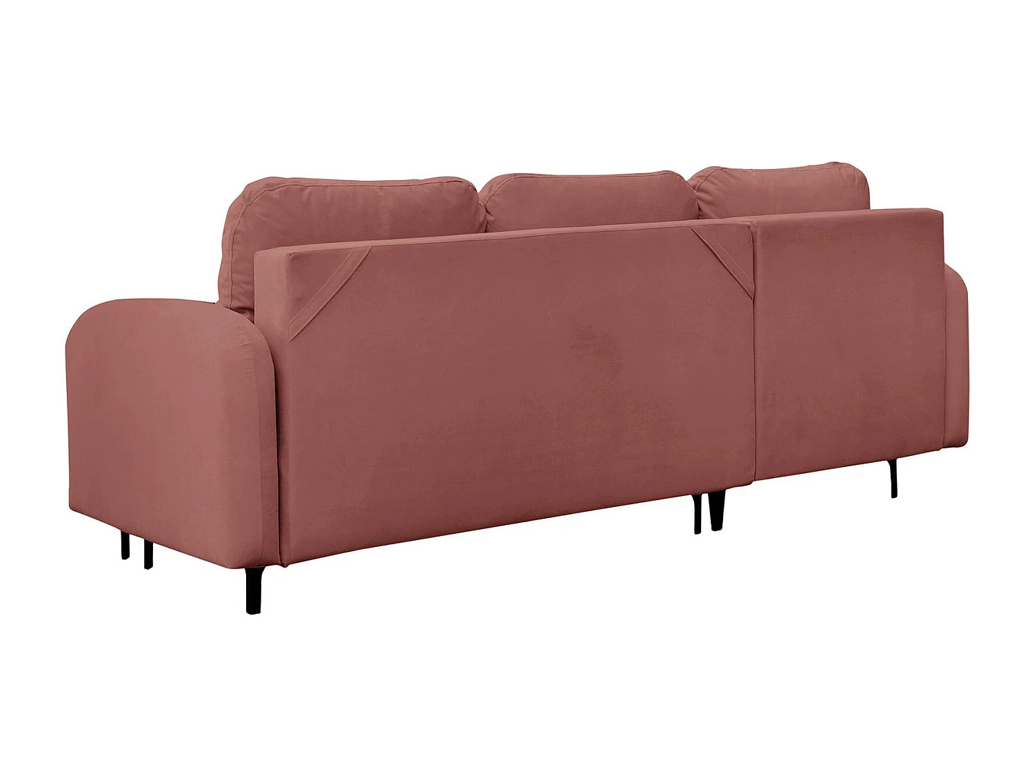 Canapé d'angle Torlua 103, Rose, Fonction de couchage, Boîte de literie, 225x172x96cm