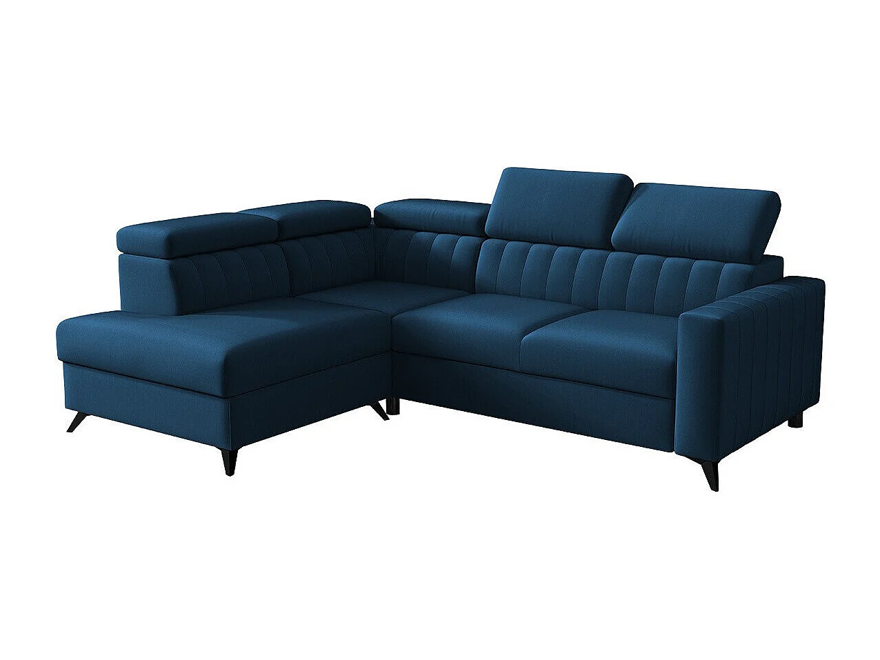 Sofá rinconero Columbus 202, Azul, Función de descanso, Almacenaje, 249x195x80cm