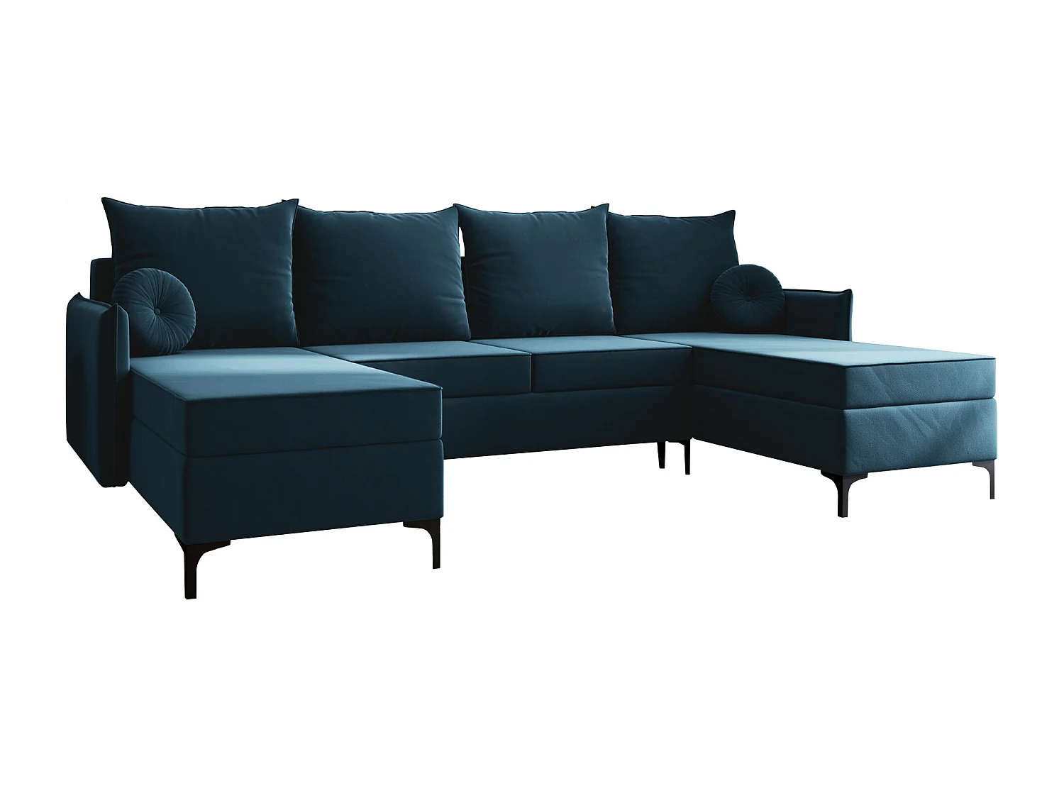 Canapé d'angle Clovis 111, Bleu, Disponible, 281x168x101cm