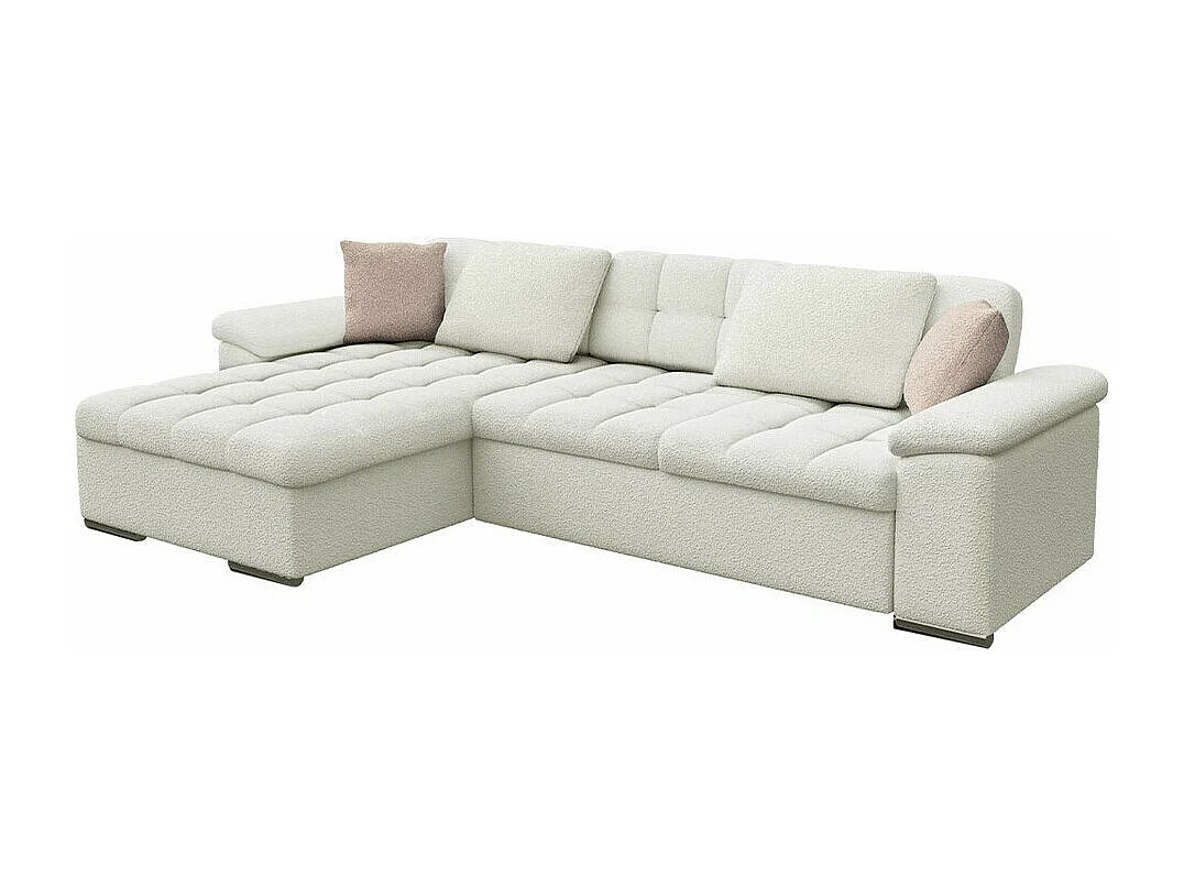 Sofá rinconero Comfivo 181, Blanco, Función de descanso, Almacenaje, 280x160x76cm